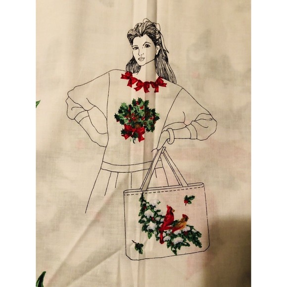 NOS VIP Cut & Sew Fabric Panel VTG Christmas Wearable Art Appliqué Tops & Bags - Picture 8 of 12